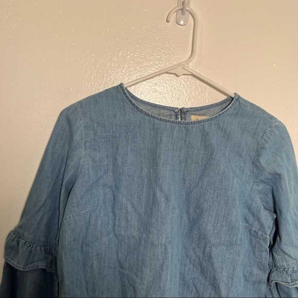 Gap for Good Chambray Top Ruffle Bell Sleeve - Picture 5 of 11